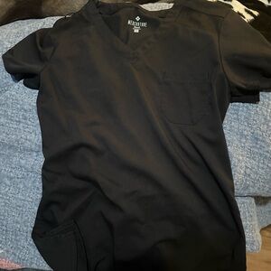 Med Couture Black V-Neck Top